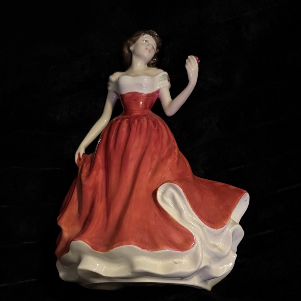 Elegant Red and White Porcelain Figurine